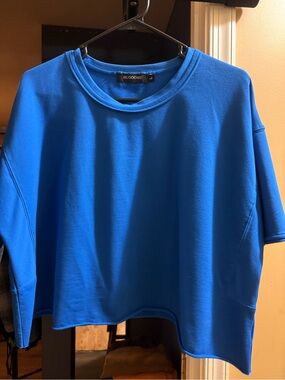 HUGO Royal Blue Short Sleeve Boxy Sweatshirt
